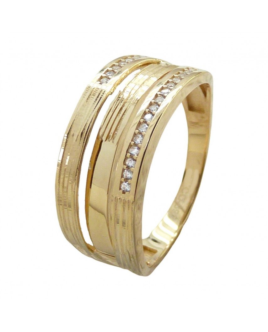 SORTIJA FORMA PIEDRAS FUNDIDA BICOLOR