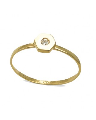 SORTIJA HEXAGONO PIEDRA FUNDIDO