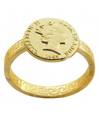 SORTIJA MONEDA 12MM GRECA