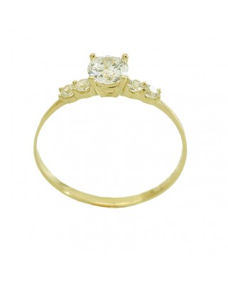 SORTIJA ORO AMARILLO Y CIRCONITAS.