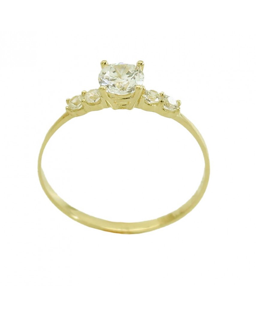 SORTIJA ORO AMARILLO Y CIRCONITAS.