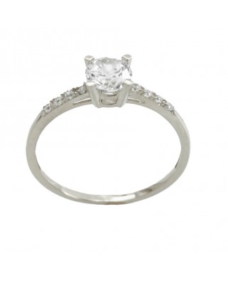 SORTIJA ORO BLANCO CON CIRCONITA DE 5MM.