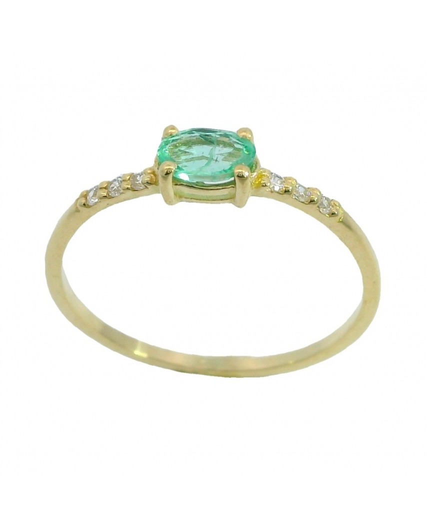SORTIJA OVAL  PIEDRA ESMERALDA 5x3MM
