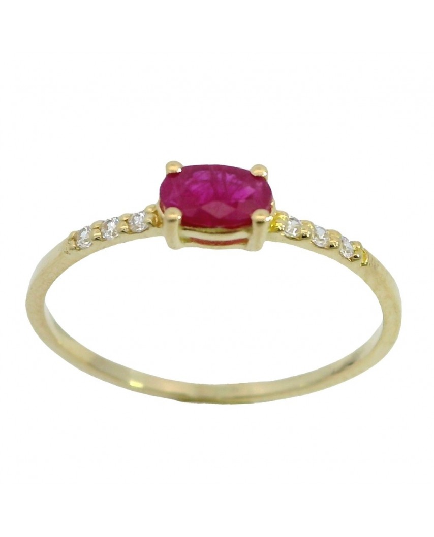 SORTIJA OVAL  PIEDRA RUBI 5x3MM