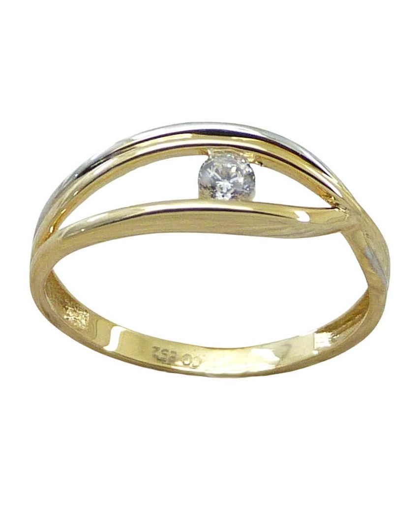 SORTIJA PIEDRA BICOLOR FUNDIDA