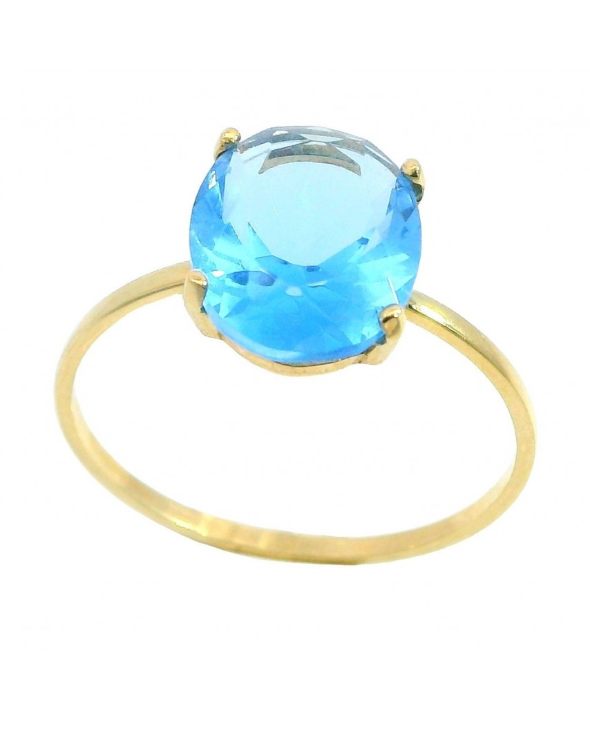 SORTIJA PIEDRA COLOR AGUAMARINA OVAL DE 10x8MM