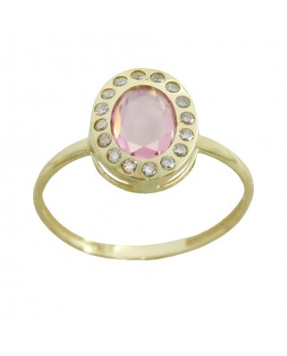 SORTIJA PIEDRA OVAL ROSA DE 8X6MM.