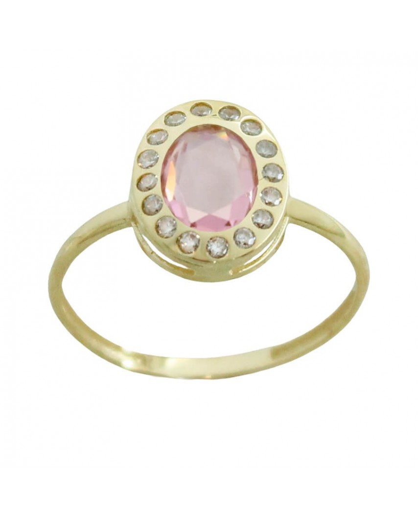 SORTIJA PIEDRA OVAL ROSA DE 8X6MM.