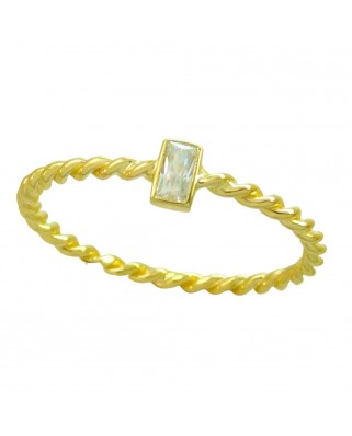 SORTIJA PIEDRA RECTANGULAR DE 4X2 Y CUERPO TRENZADO.