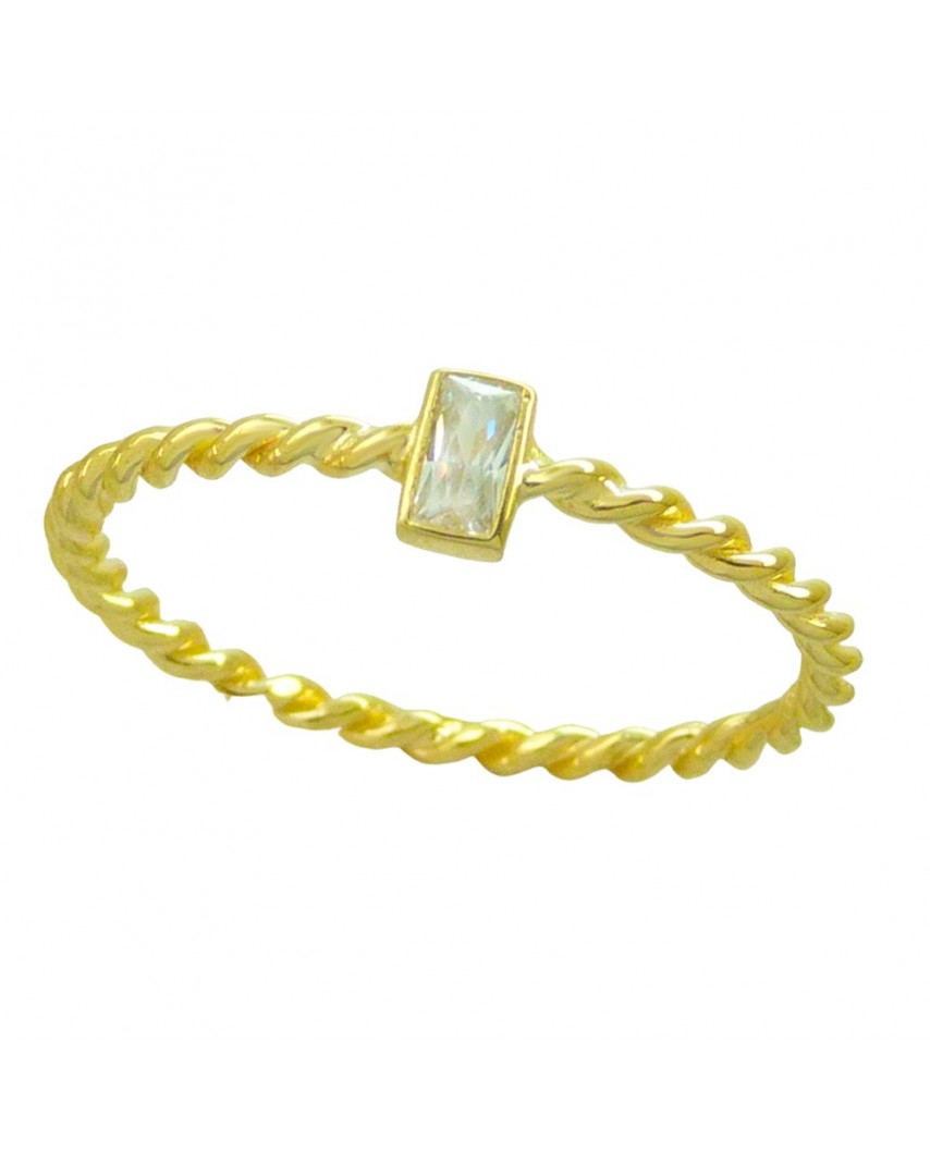 SORTIJA PIEDRA RECTANGULAR DE 4X2 Y CUERPO TRENZADO.