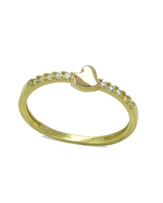 SORTIJA PIEDRAS CORAZON BICOLOR FUNDIDA