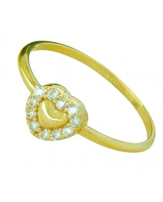 SORTIJA PIEDRAS CORAZON FUNDIDA