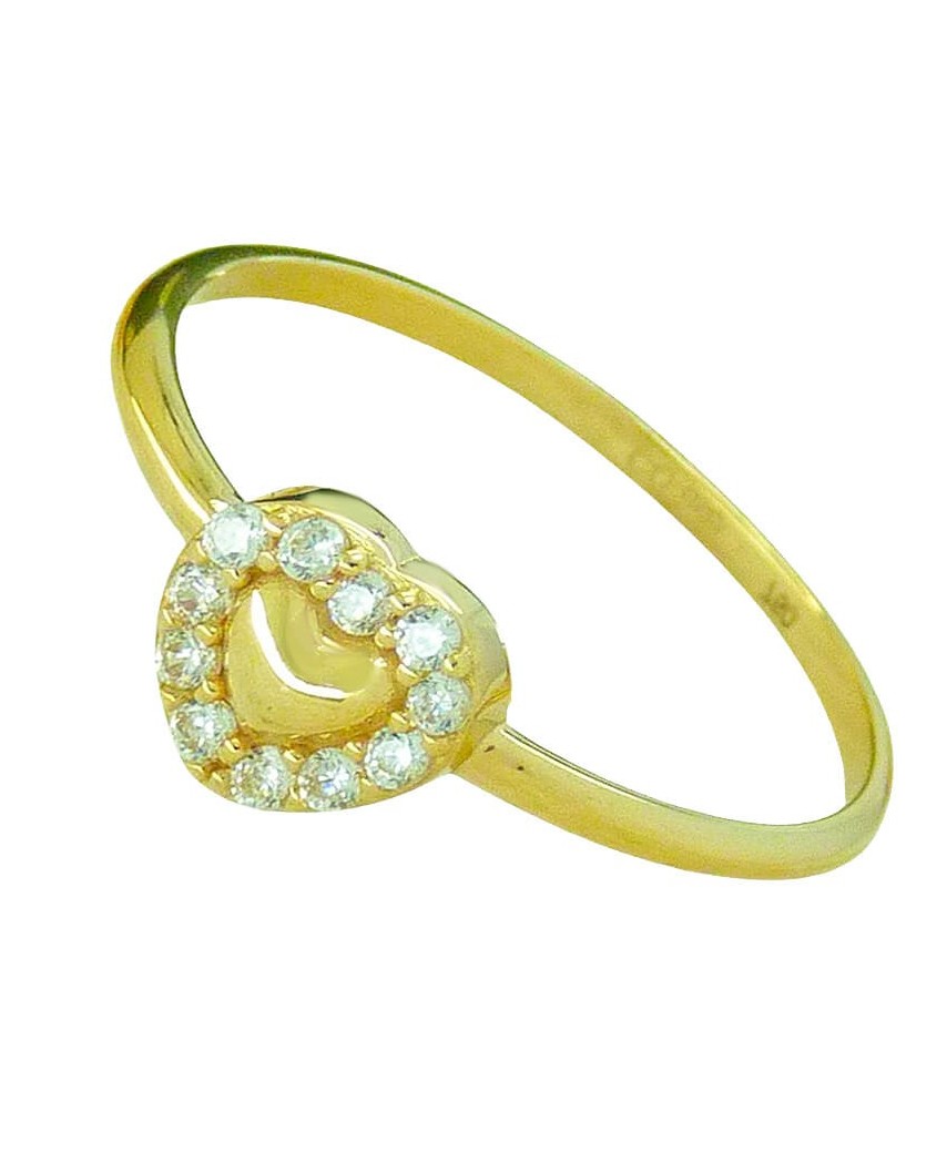 SORTIJA PIEDRAS CORAZON FUNDIDA