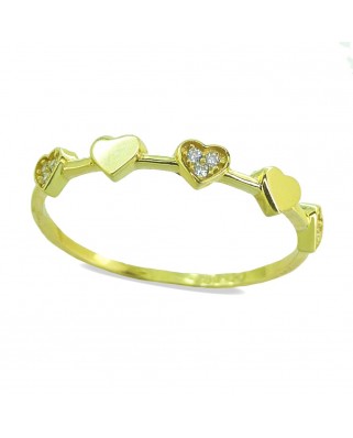 SORTIJA PIEDRAS CORAZONES FUNDIDA OA