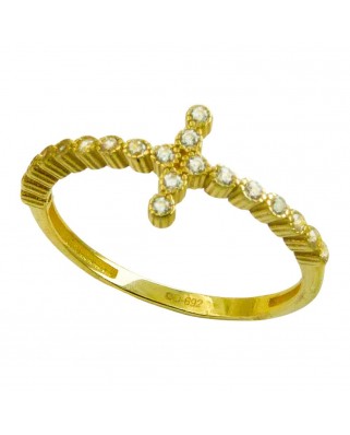 SORTIJA PIEDRAS CRUZ FUNDIDA