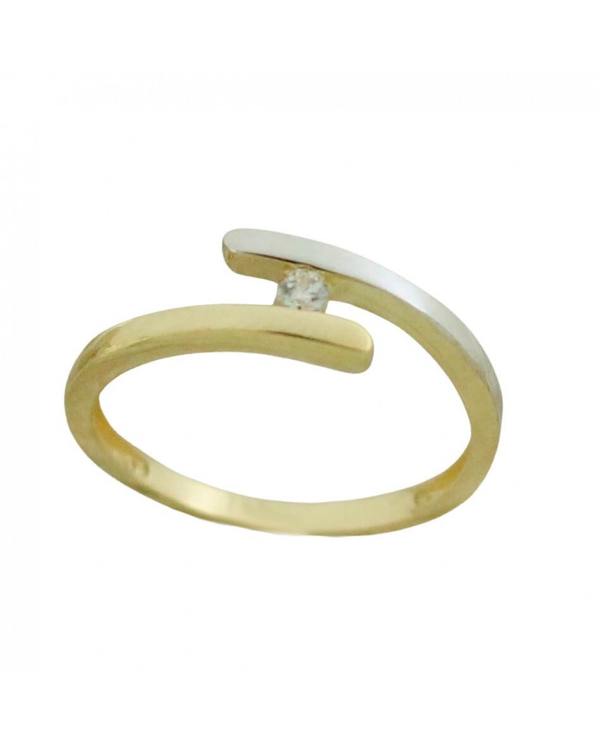 SORTIJA PIEDRAS FUNDIDA BICOLOR