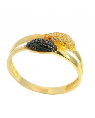 SORTIJA PIEDRAS ROSAS Y NEGRAS.