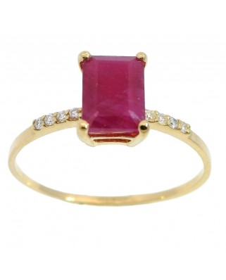 SORTIJA RUBI 7x5MM 0.98 CT 8 BRILLANTE 1MM H-SI 0.06