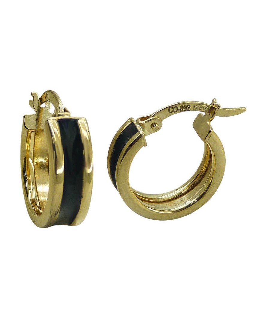 AROS CON  ESMALTE NEGRO 14MM.