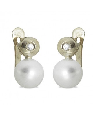 CHATON BRILLANTES DE 1'5MM 0.04 CT TW PERLA DE 6MM.