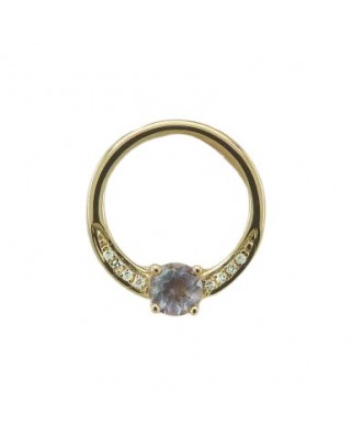 COLGANTE  ORO ROSA  12MM 8BRILLANTES 0.017 CT H-SI  Y TOPACIO