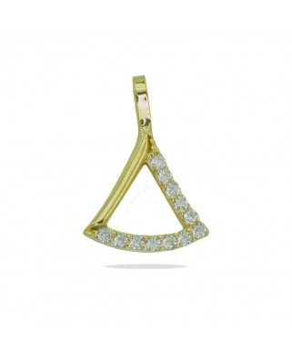 COLGANTE  TRIÁNGULO CON CIRCONITAS 10x9MM