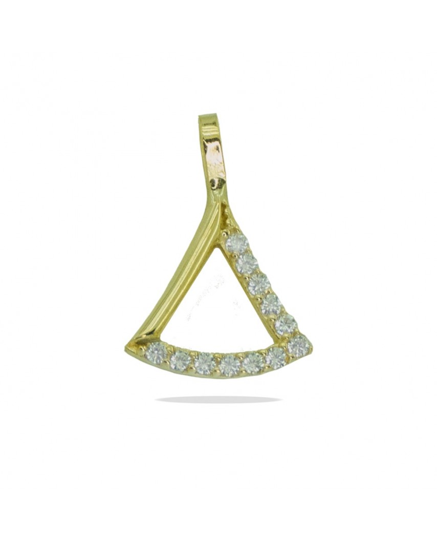 COLGANTE  TRIÁNGULO CON CIRCONITAS 10x9MM