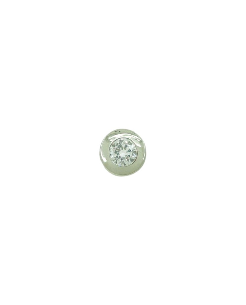 COLGANTE CHATON PIEDRA 5MM SIN REASA.ORO BLANCO