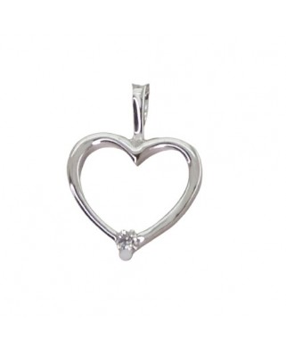 COLGANTE CORAZÓN 10x9MM BRILLANTE DE 0.02 CT H-SI.