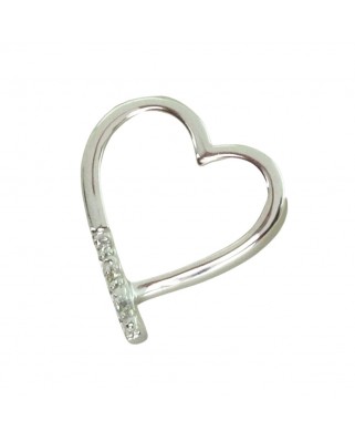 COLGANTE CORAZÓN 12x14MM 3 BRILLANTES 0.015 CT TW H-SI