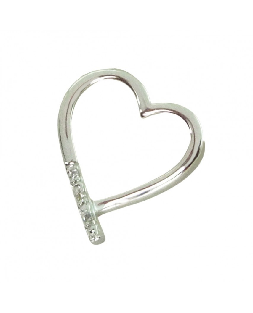 COLGANTE CORAZÓN 12x14MM 3 BRILLANTES 0.015 CT TW H-SI