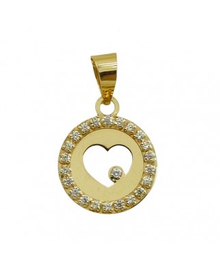 COLGANTE CORAZÓN CIRCONITAS DISCO 10MM