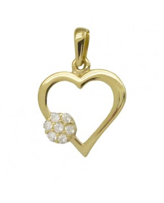 COLGANTE CORAZÓN CUAJO CIRCONITAS 15x13MM