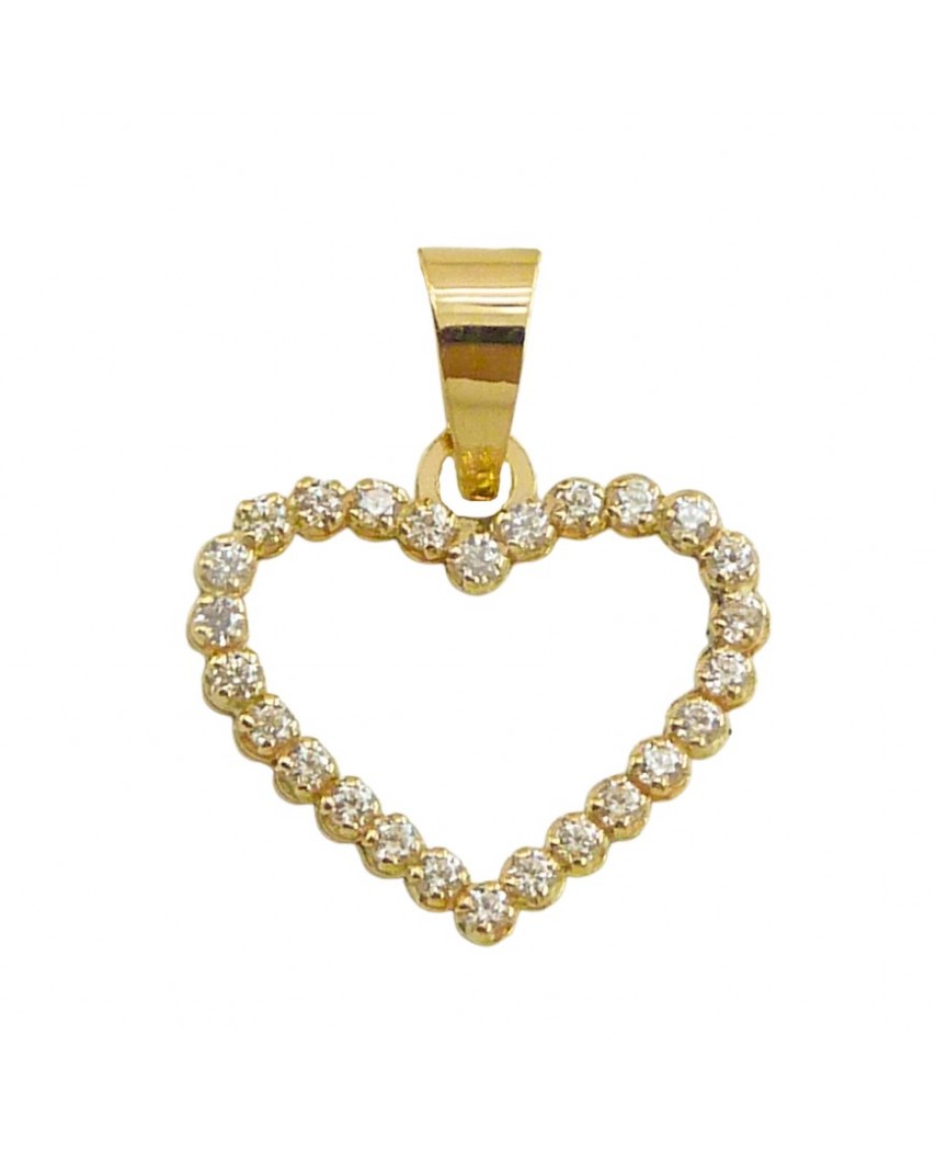 COLGANTE CORAZÓN DE CIRCONITAS 12MM.