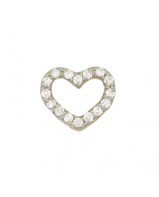 COLGANTE CORAZÓN DE CIRCONITAS ORO BLANCO.7x6MM.