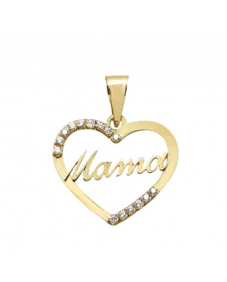 COLGANTE CORAZÓN MAMÁ CIRCONITAS.15MM