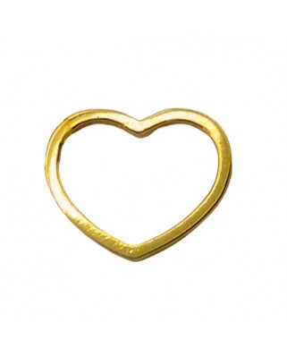 COLGANTE CORAZÓN PLANO ORO AMARILLO 12MM