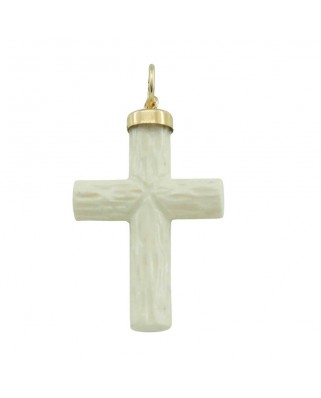 COLGANTE CRUZ COLOR MARFIL 22X14MM