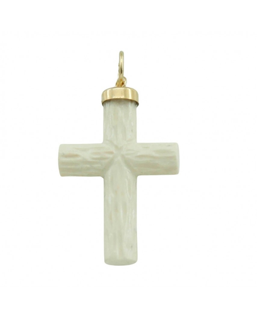 COLGANTE CRUZ COLOR MARFIL 22X14MM