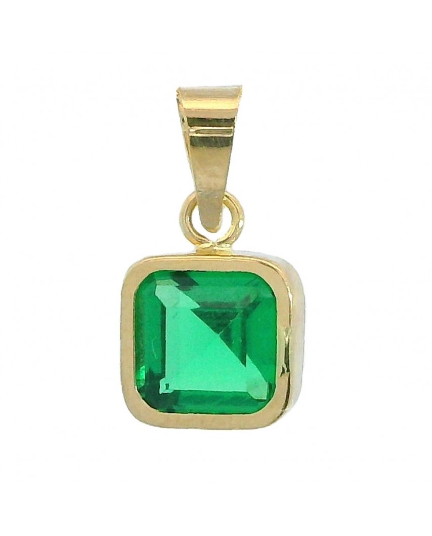 COLGANTE CUADRADO 6x6 MM PIEDRA NANO ESMERALDA