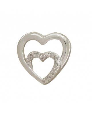 COLGANTE DOBLE CORAZON 11x10MM 2/0.007 H-SI