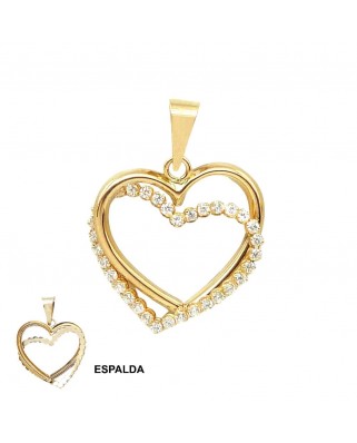 COLGANTE DOBLE CORAZÓN CIRCONITAS.15MM