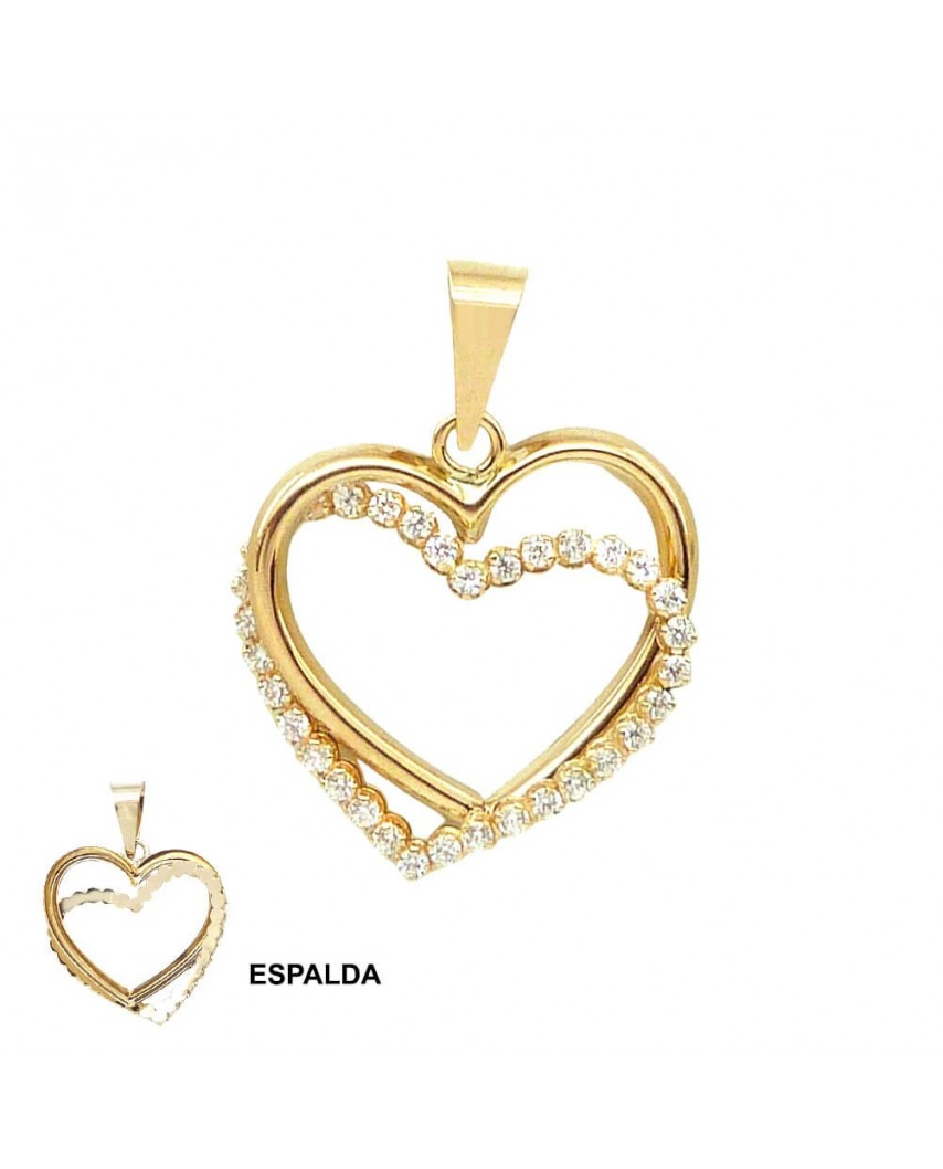 COLGANTE DOBLE CORAZÓN CIRCONITAS.15MM