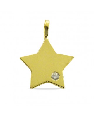 COLGANTE ESTRELLA PLANA 12MM CON CIRCONITA.