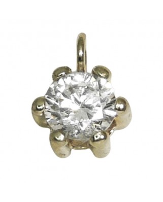 COLGANTE GARRA TROQUEL 5MM CON REASA.ORO BLANCO.