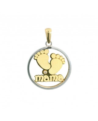 COLGANTE HUELLA PIES MAMA PIEDRA 17x24MM