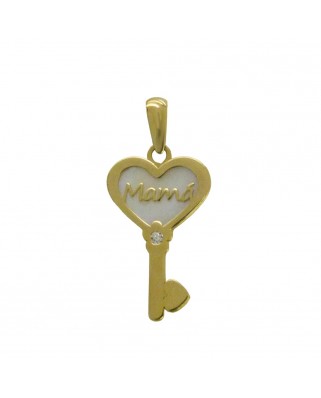 COLGANTE LLAVE MAMA CON ESMALTE. 18MM
