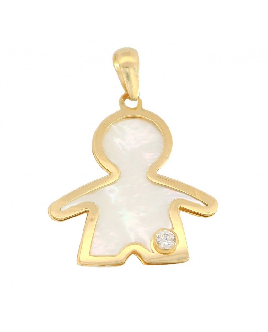 COLGANTE NIÑO NÁCAR CON CIRCONITA.20mm.