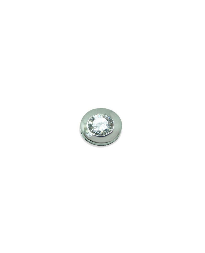 COLGANTE ORO BLANCO CHATON PIEDRA 3MM SIN REASA