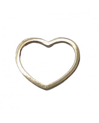 COLGANTE ORO BLANCO CORAZÓN PLANO 12MM